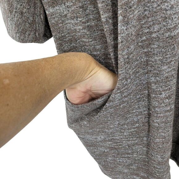 Wilfred Free Cardigan Longline Open Knit Spacedye Minimal Comfy Brown Non Itch M - Picture 5 of 13